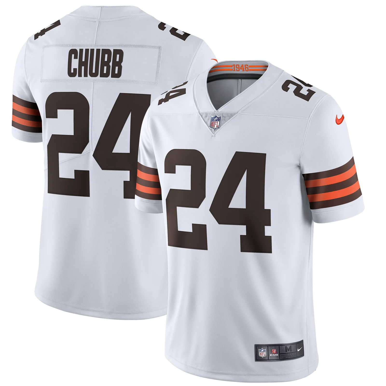 Men'sNick Chubb Cleveland Browns Vapor Limited Jersey - White -