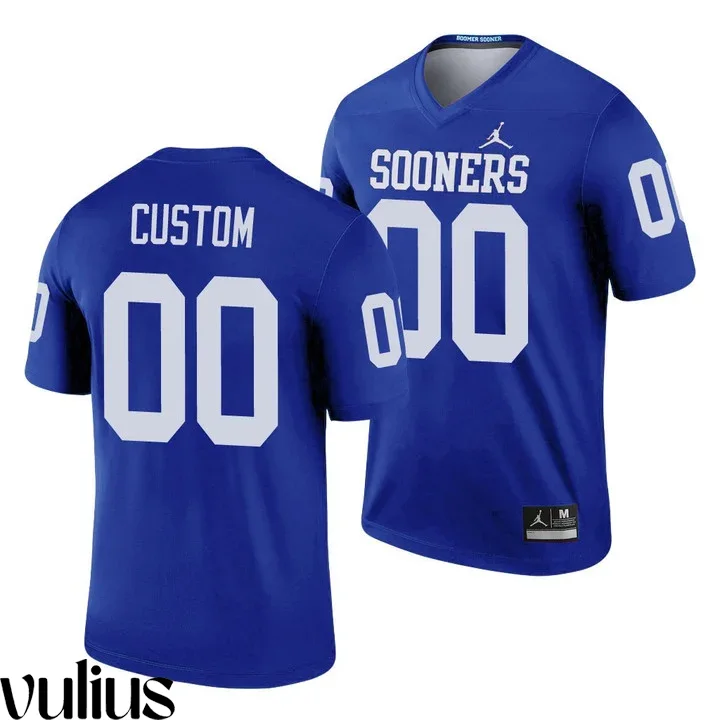 Oklahoma Sooners Custom Jersey, Blue Men's, Custom Legend Football Jersey -