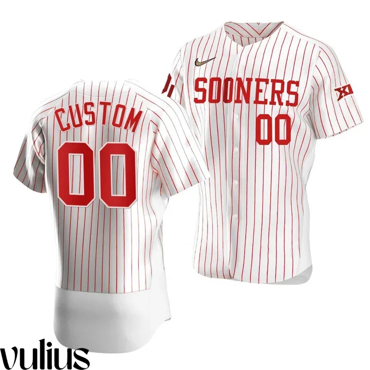 Oklahoma Sooners Custom Jersey, White Men's, 2021 Vapor Prime College Baseball Jersey -
