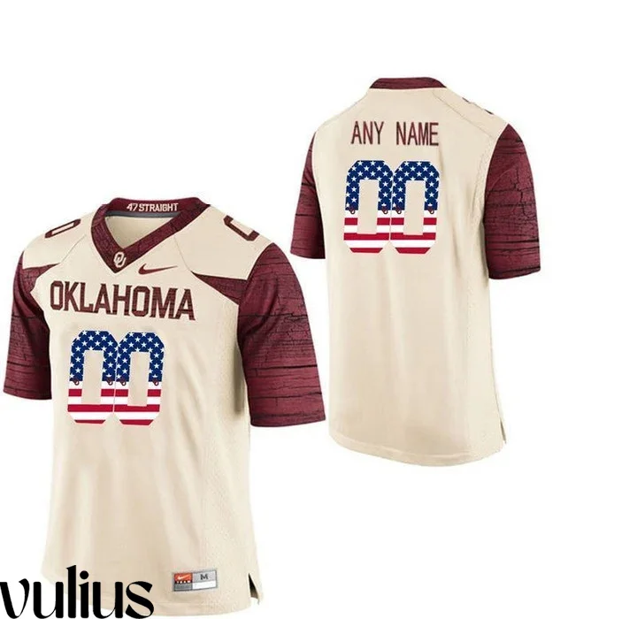 Oklahoma Sooners Custom Jersey, White Men's, College Football Limited Jersey -