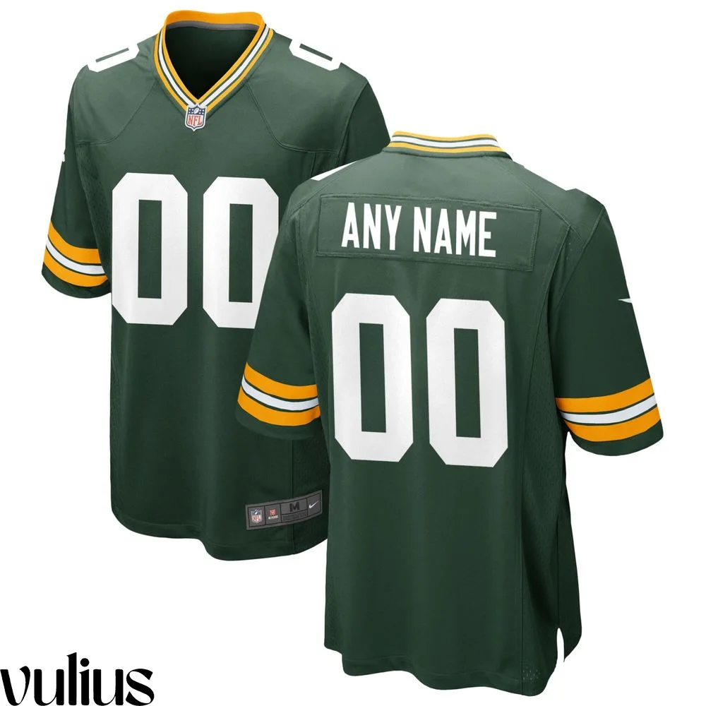 Packers Custom Jersey, Green Men's, Home Game Custom Jersey -