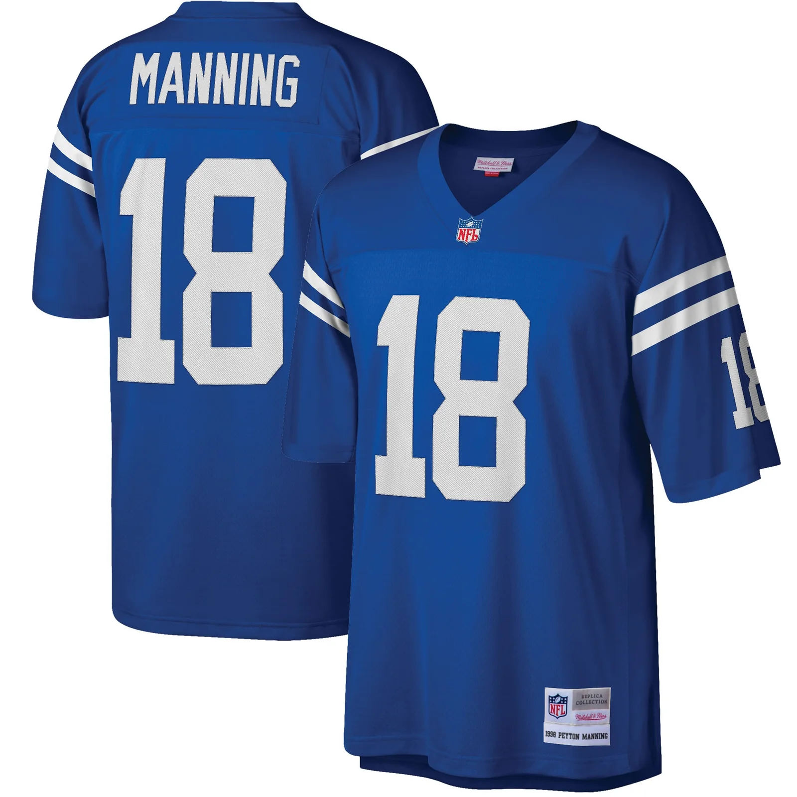 Men'sPeyton Manning Indianapolis Colts Mitchell &amp; Ness Big &amp; Tall 1998 Retired Player  Jersey - Royal