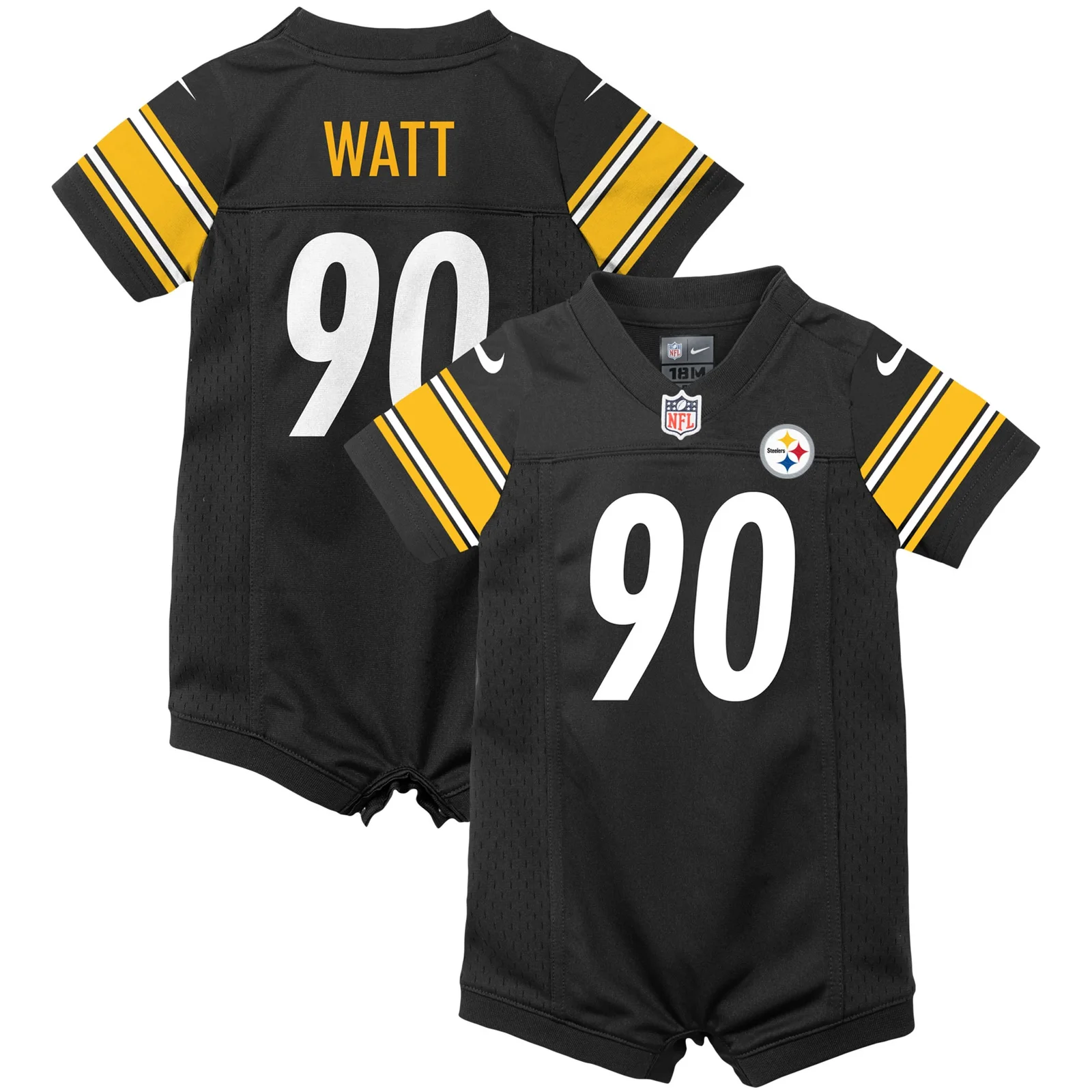 Men'sT.J. Watt Pittsburgh Steelers Infant Game Romper Jersey - Black -