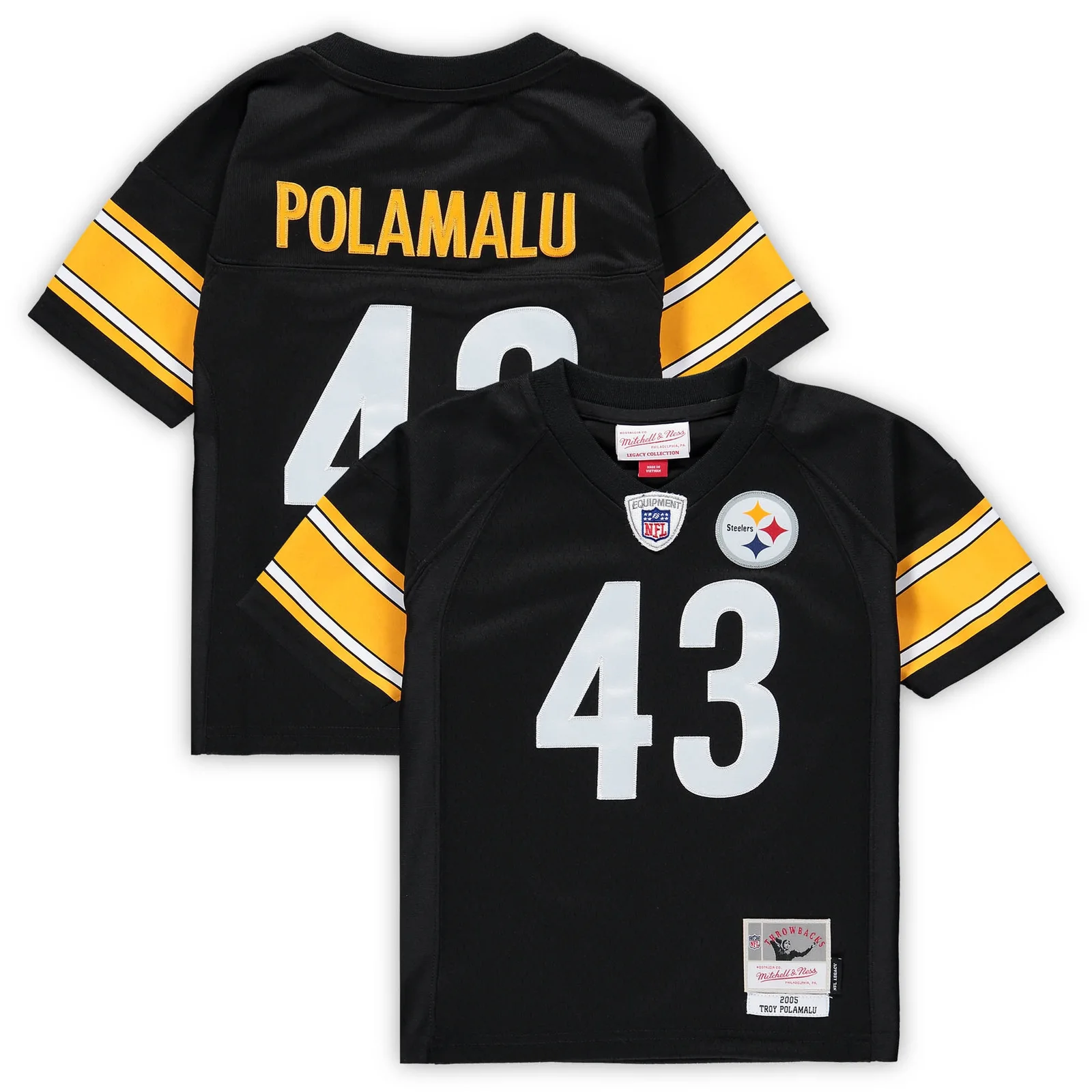 Men'sTroy Polamalu Pittsburgh Steelers Mitchell &amp; Ness Infant 2005 Retired Legacy Jersey - Black -