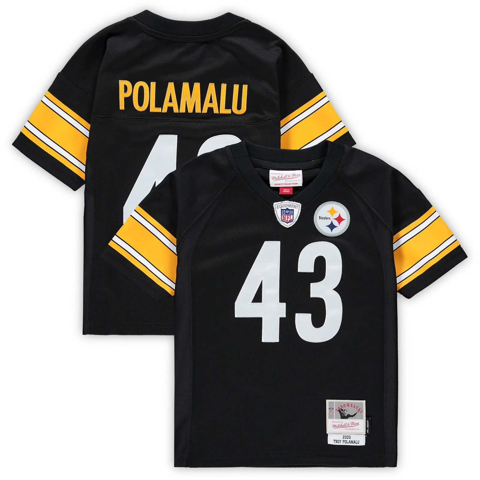 Men'sTroy Polamalu Pittsburgh Steelers Mitchell &amp; Ness Preschool Retired Legacy Jersey - Black -