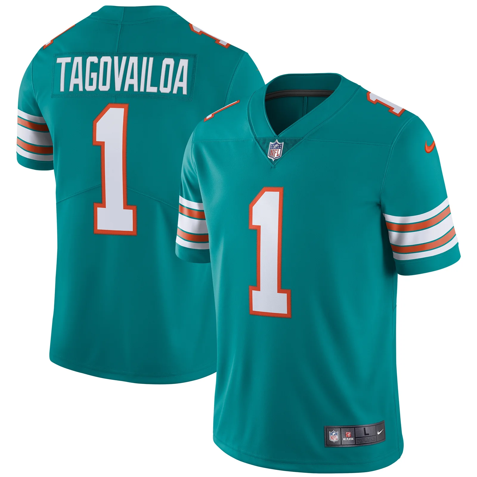 Men'sTua Tagovailoa Miami Dolphins Alternate Vapor Limited Jersey - Aqua -