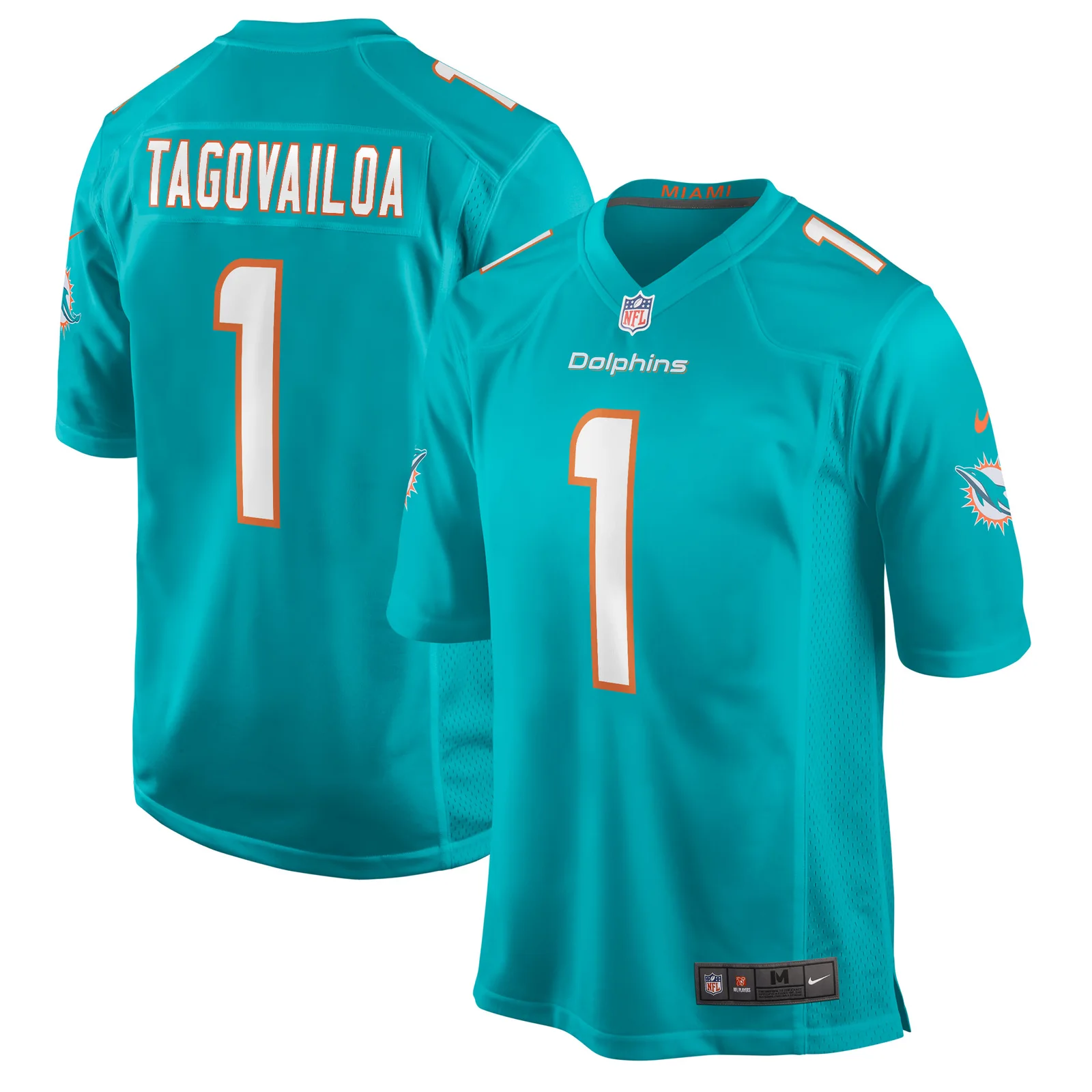 Men'sTua Tagovailoa Miami Dolphins Game Jersey - Aqua -