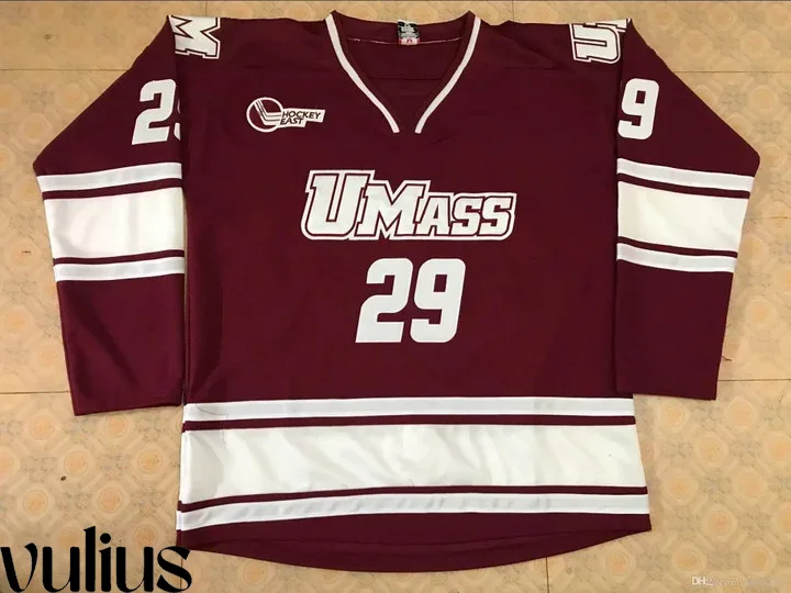 Umass Football Uniforms, Red Men's, Custom Hockey Embroidery Stitched Jersey -