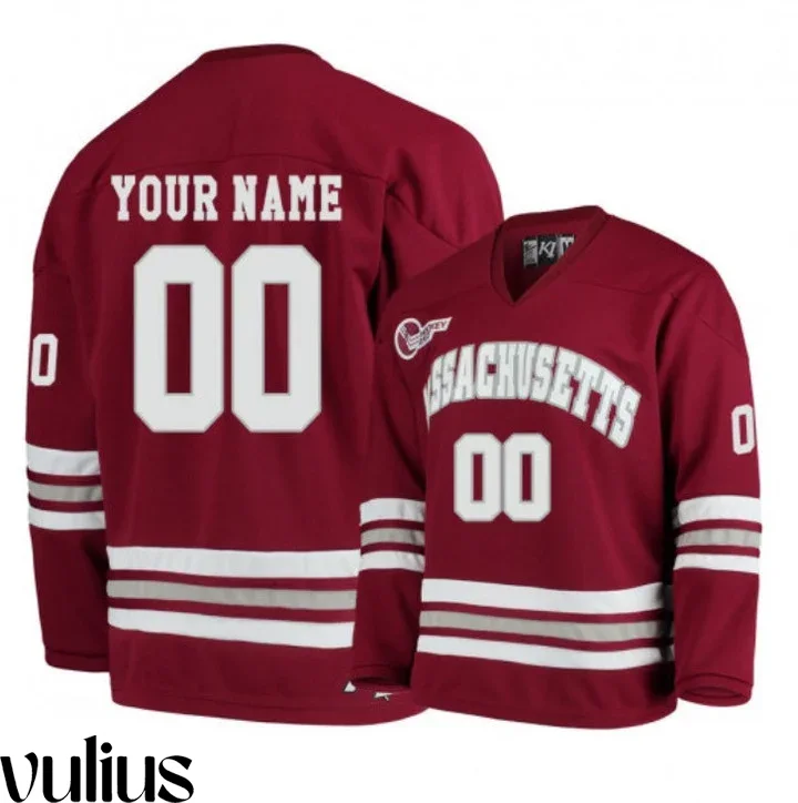 Umass Football Uniforms, Red Men's, Custom Hockey Jersey -