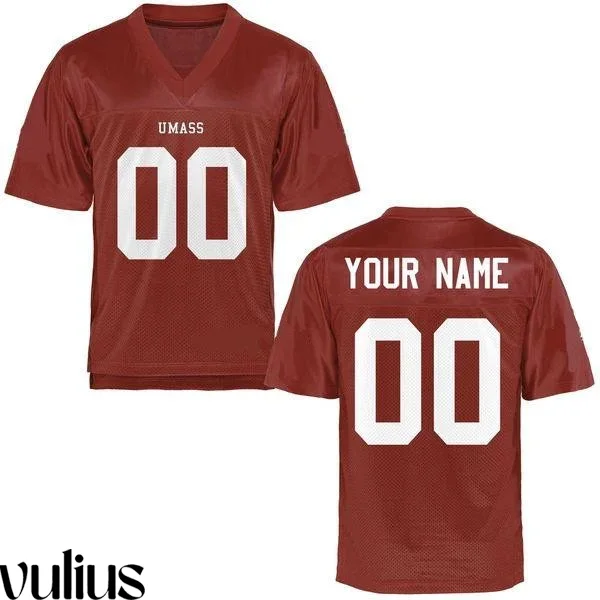 Umass Football Uniforms, Red Men's, Customizable Football Jersey -