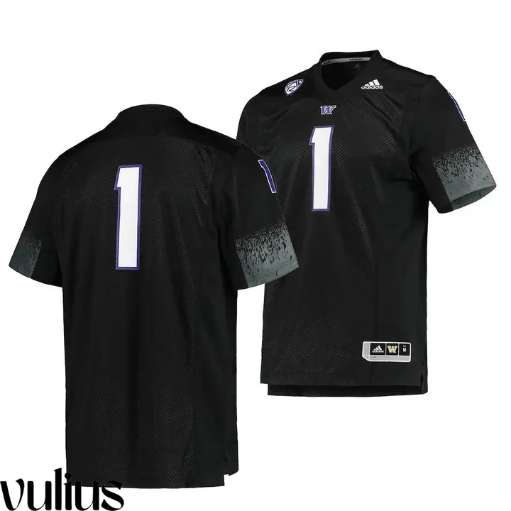 Washington Huskies Custom Jersey, Black Men's, College Football Premier Jersey Stitched -