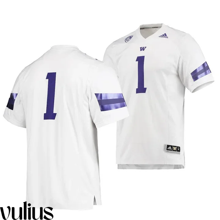 Washington Huskies Custom Jersey, White Men's, College Football Premier Jersey Stitched -