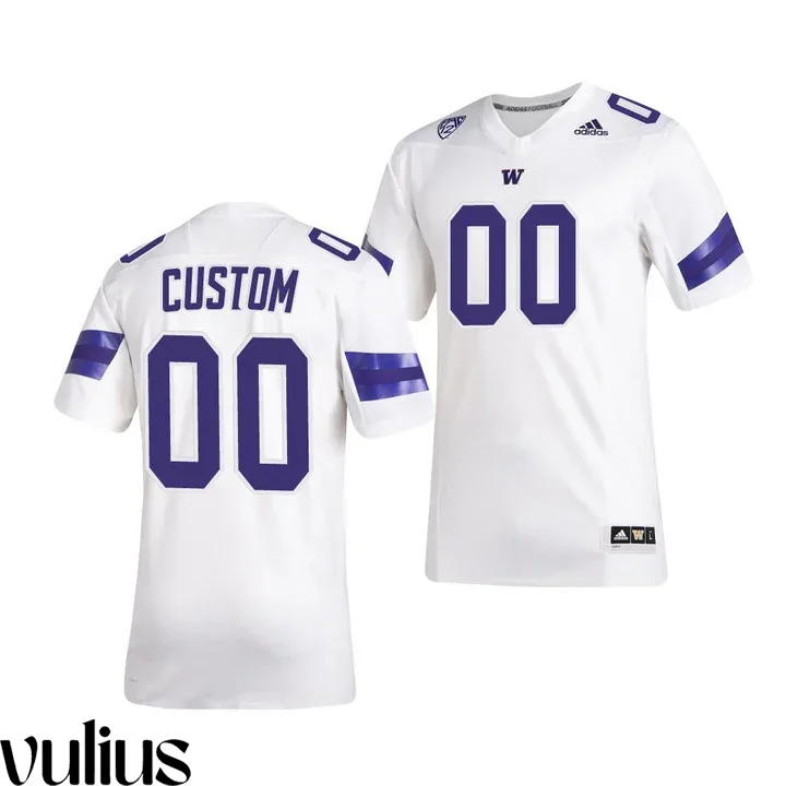Washington Huskies Custom Jersey, White Men's, Premier Football Jersey Stitched -