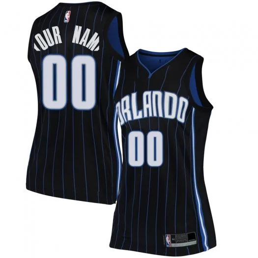 Woman's Custom Orlando Magic Swingman Black Jersey - Statement Edition -