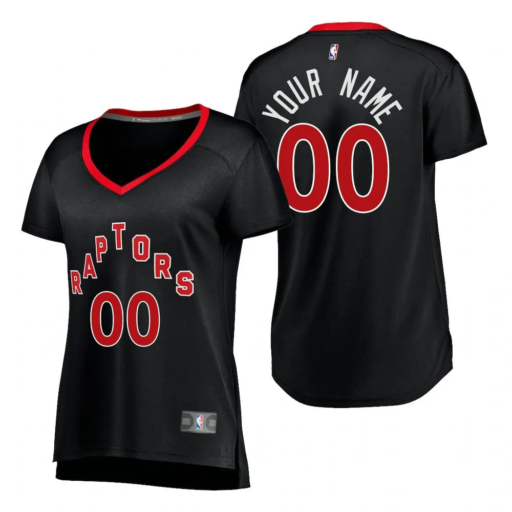 Woman's Toronto Raptors Custom #00 Statement Edition Fast Break Jersey Black -