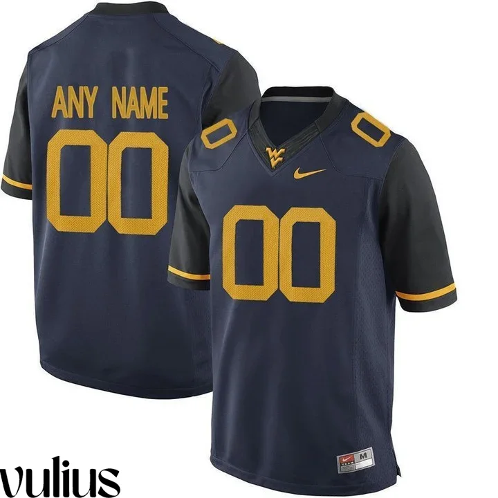 Wvu Football Jersey Custom, Blue Men's, College Limited Football Customized Jersey -