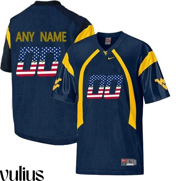Wvu Football Jersey Custom, Navy Blue Men's, College Football Limited Jersey -