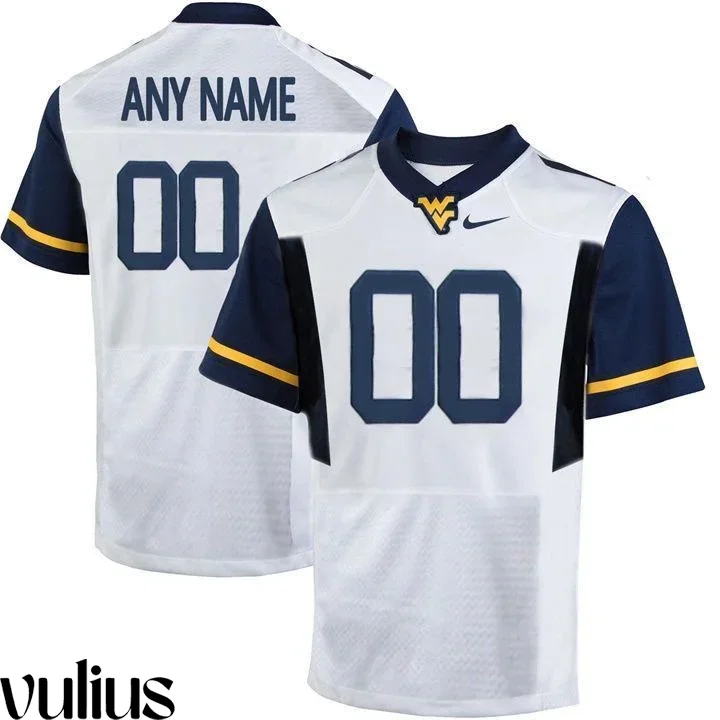 Wvu Football Jersey Custom, White Men's, Custom Game Jersey -