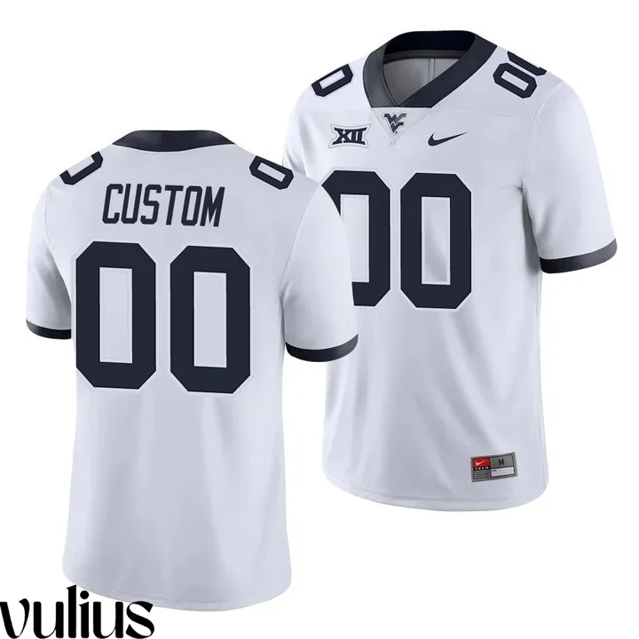 Wvu Football Jersey Custom, White Men's, Game College Football Jersey -