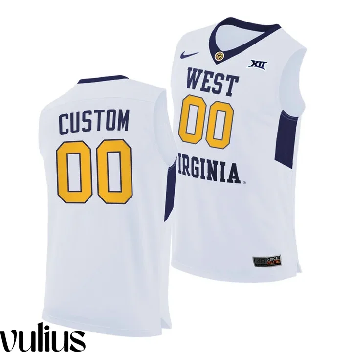 Wvu Football Jersey Custom, White Men's, White 2020-21 Home Jersey -