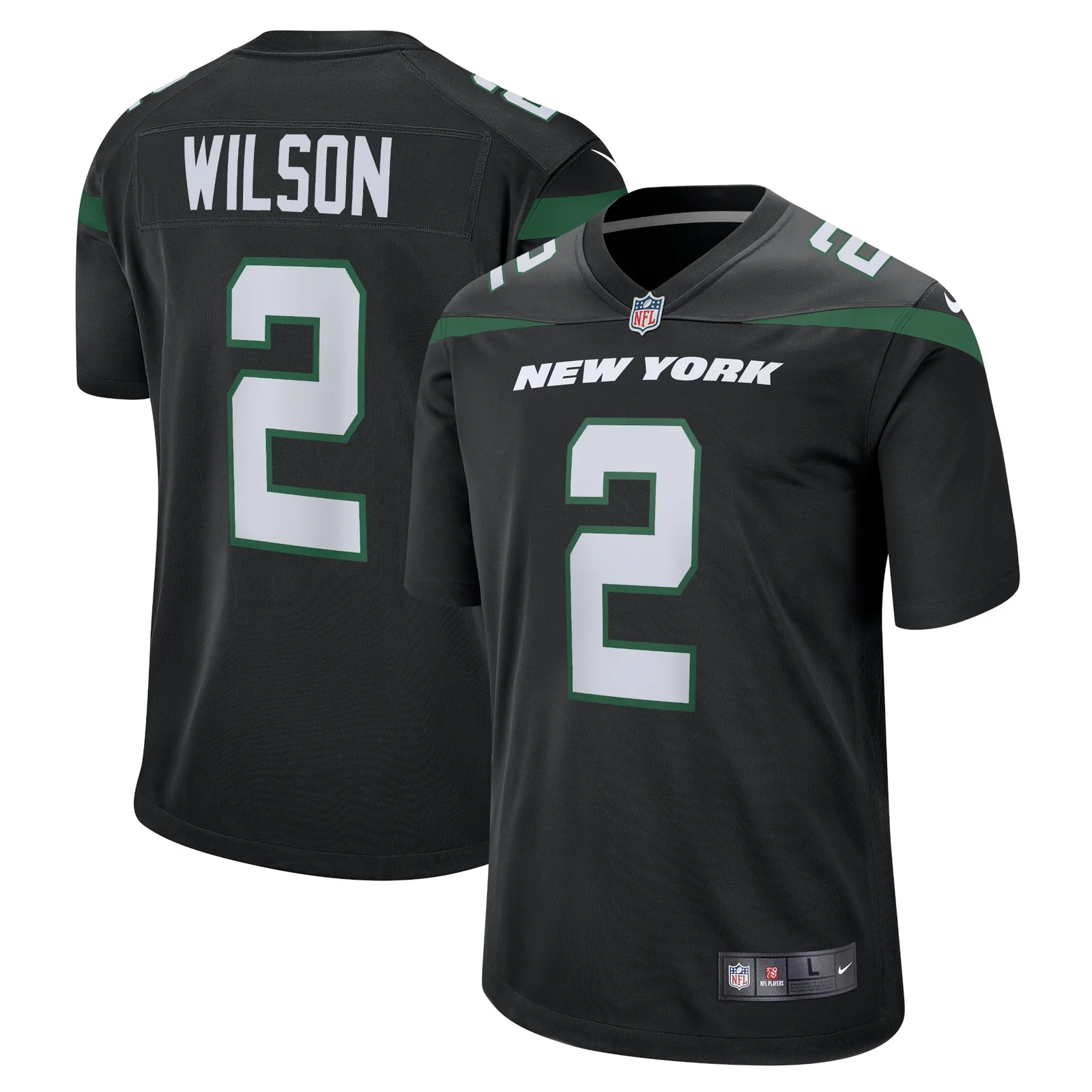 Men'sZach Wilson New York Jets Alternate Game Jersey - Black -