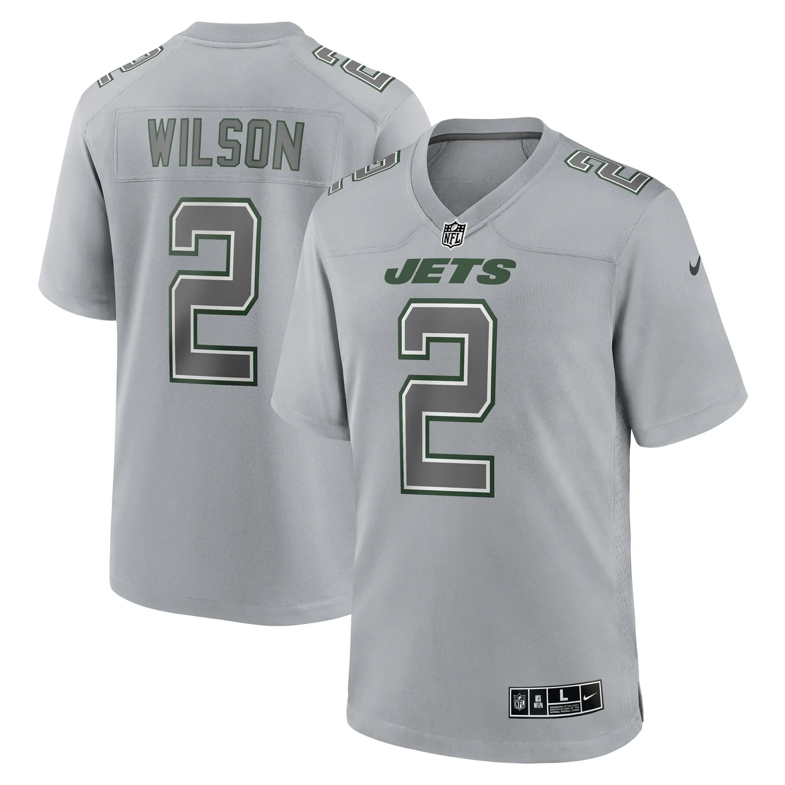 Men'sZach Wilson New York Jets Atmosphere Fashion Game Jersey - Gray -