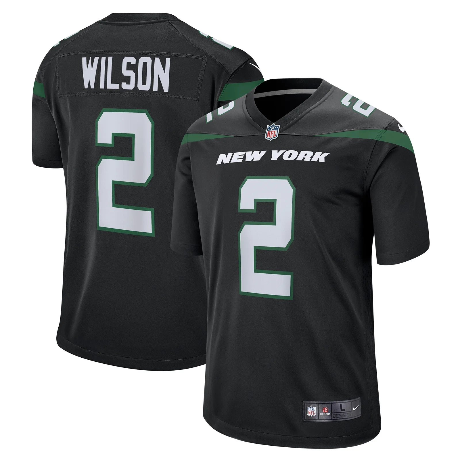 Men'sZach Wilson New York Jets Game Jersey - Stealth Black -
