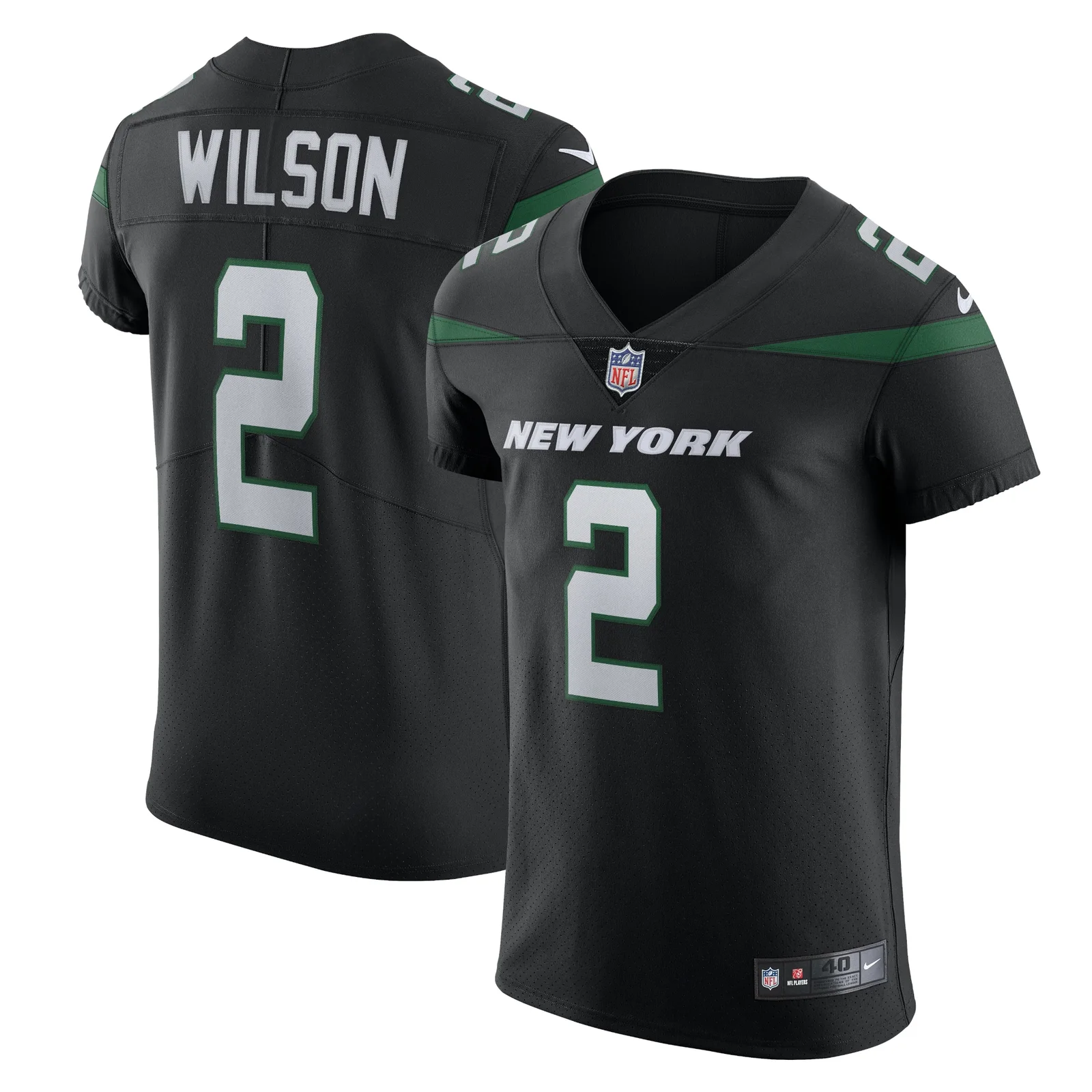 Men'sZach Wilson New York Jets Vapor Elite Jersey - Stealth Black -