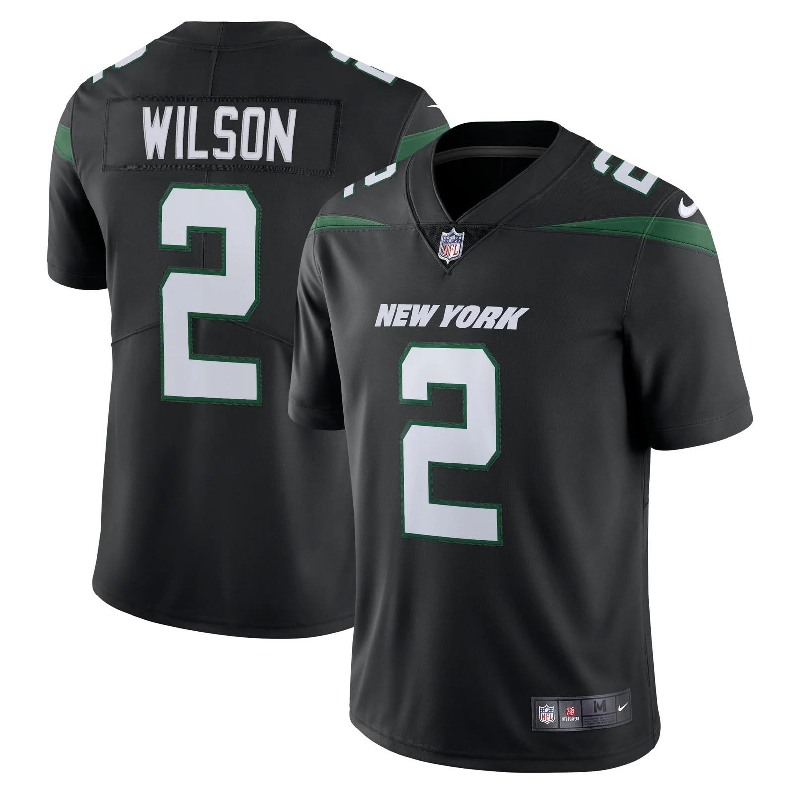 Men'sZach Wilson New York Jets Vapor Limited Jersey - Stealth Black -