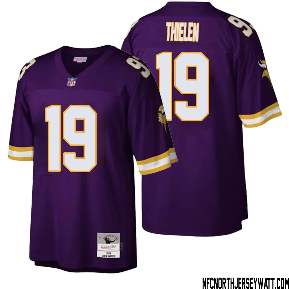 Adam Thielen No 19 Men Mitchell Ness Purple Minnesota Vikings Legacy Replica Jersey