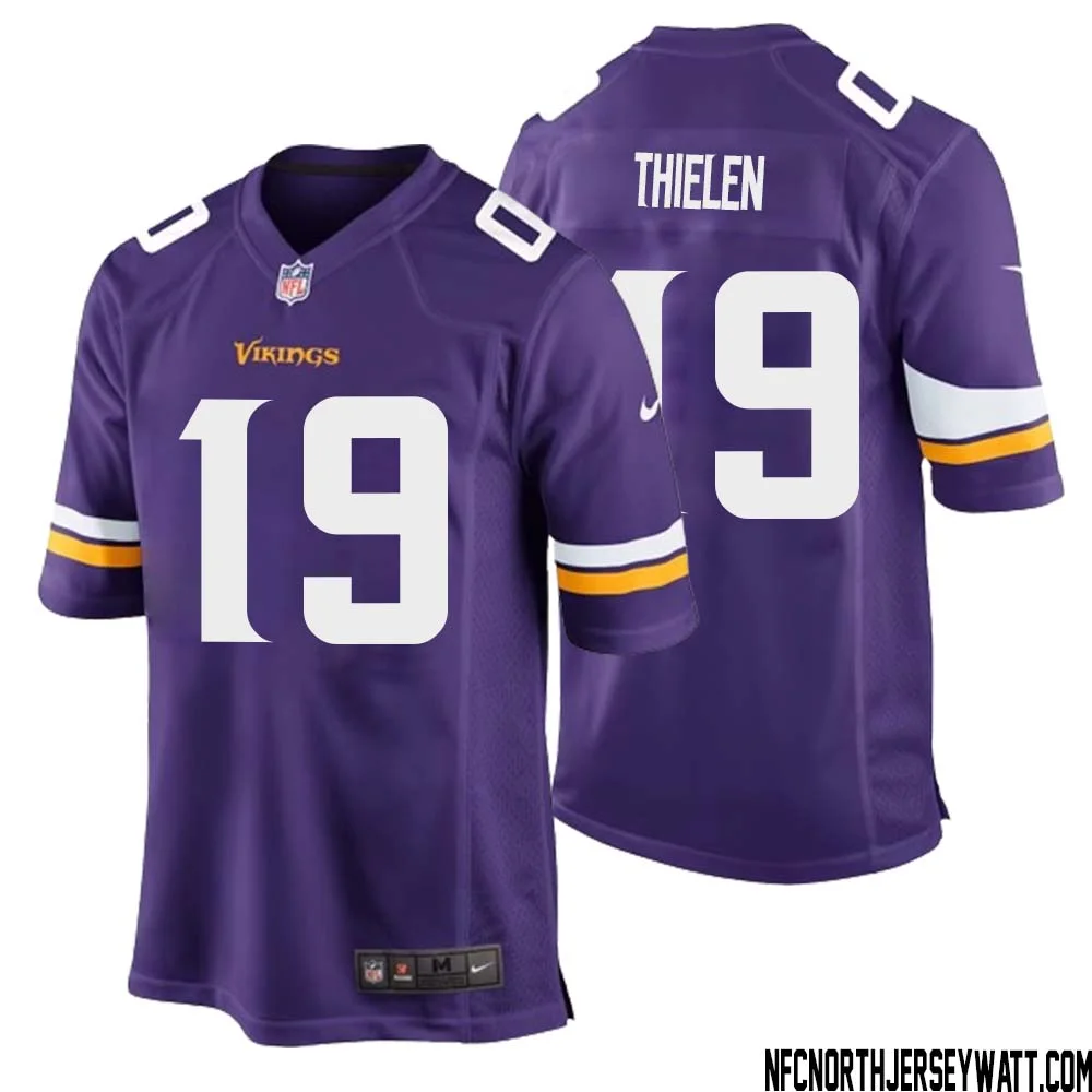 Adam Thielen No 19 Minnesota Vikings Game Jersey Court Purple for Mens 2
