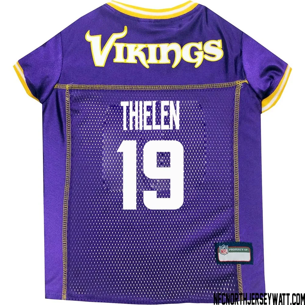 Adam Thielen No 19 Purple Minnesota Vikings Dog Jersey 1