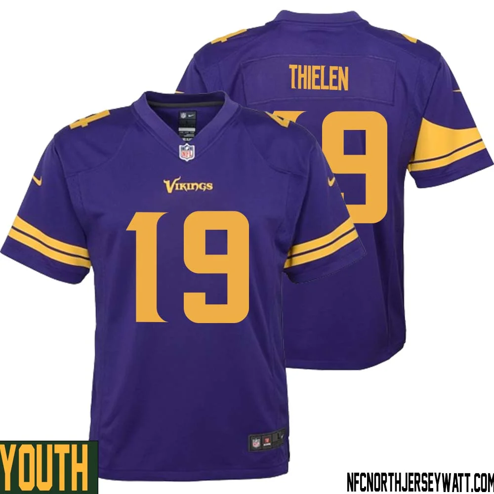 Adam Thielen No 19 Youth Purple Minnesota Vikings Alternate Game Jersey 1