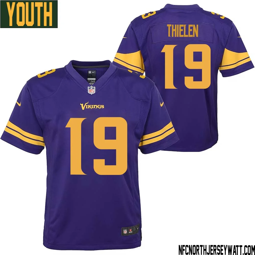 Adam Thielen No 19 Youth Purple Minnesota Vikings Color Rush Vapor Untouchable Limited Jersey 1