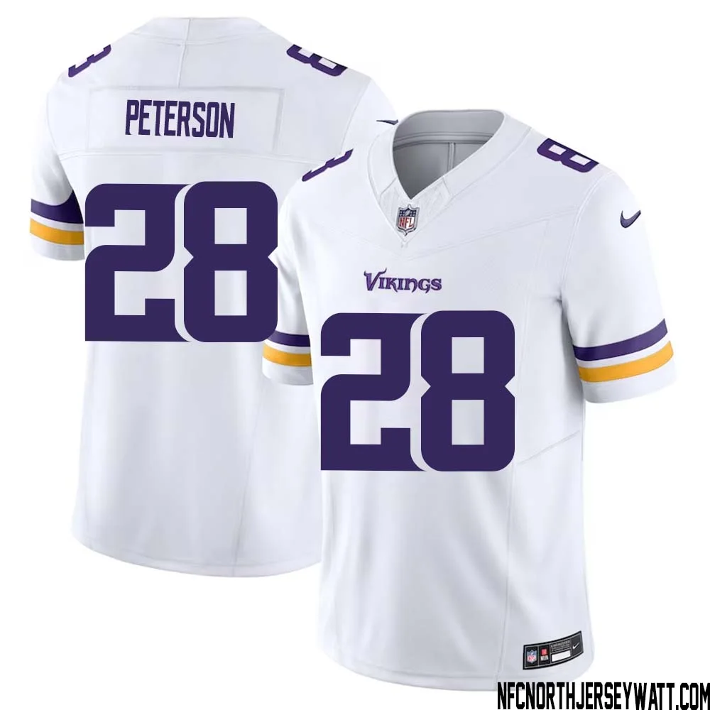Adrian Peterson No 28 Men White Minnesota Vikings Vapor F.U.S.E. Limited Jersey 1