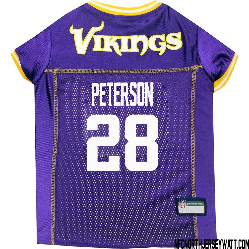 Adrian Peterson No 28 Purple Minnesota Vikings Dog Jersey 1