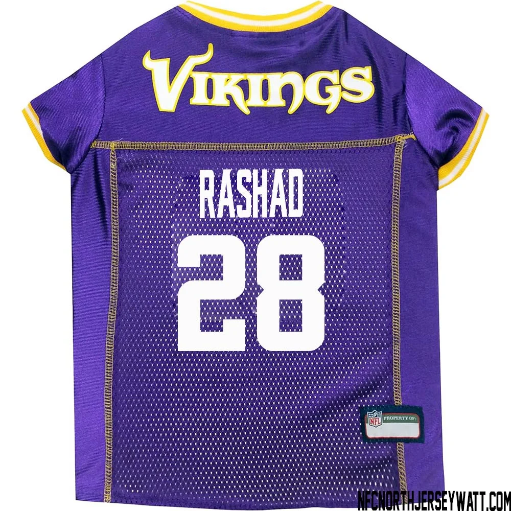 Ahmad Rashad No 28 Purple Minnesota Vikings Dog Jersey