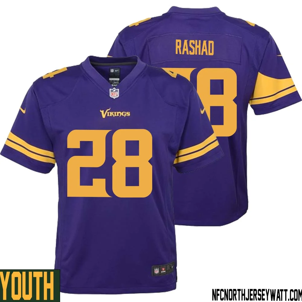 Ahmad Rashad No 28 Youth Purple Minnesota Vikings Alternate Game Jersey