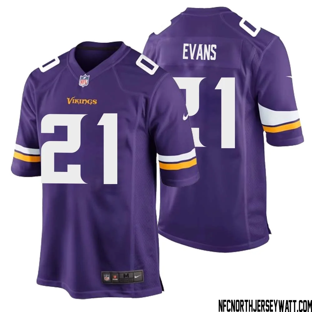 Akayleb Evans No 21 Minnesota Vikings Game Jersey Court Purple for Mens 1