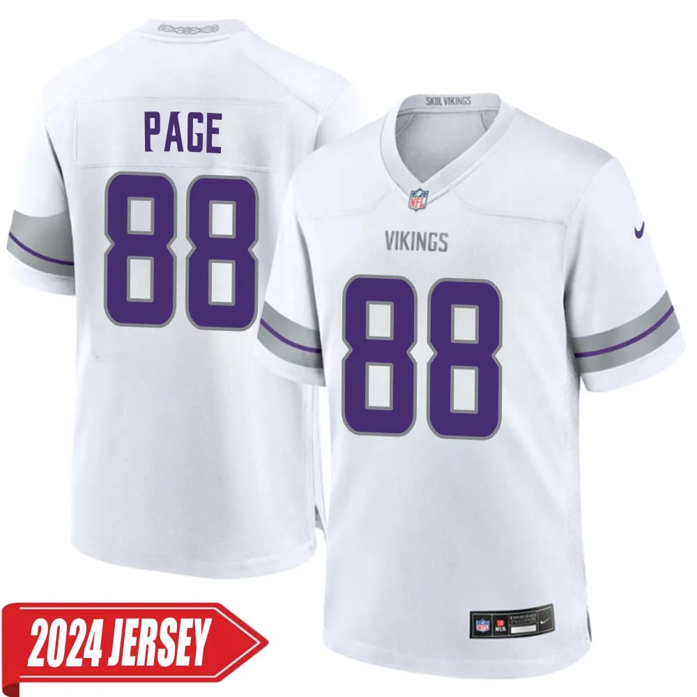 Alan Page No 88 Men s Minnesota Vikings White Alternate Custom Game 2024 Jersey