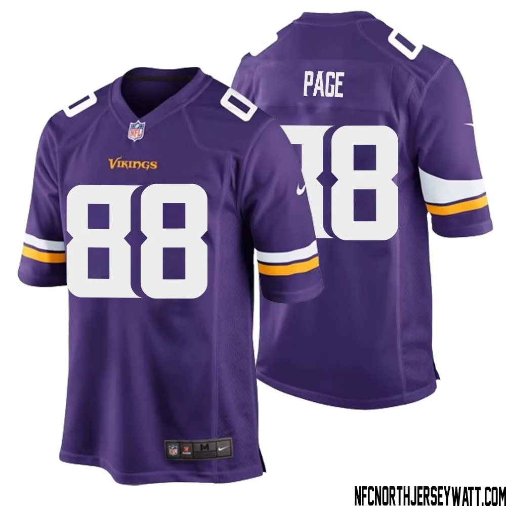 Alan Page No 88 Minnesota Vikings Game Jersey Court Purple for Mens 1