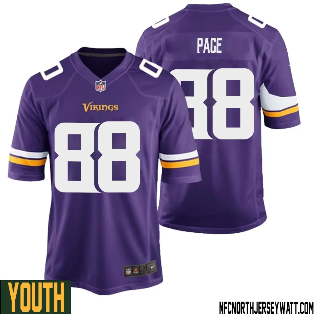 Alan Page No 88 Minnesota Vikings Game Jersey Court Purple for Youth