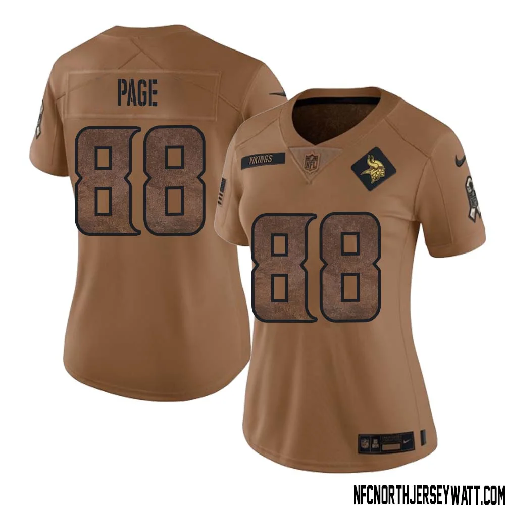 Alan Page No 88 Women Brown Minnesota Vikings 2023 Salute To Service Limited Jersey 1