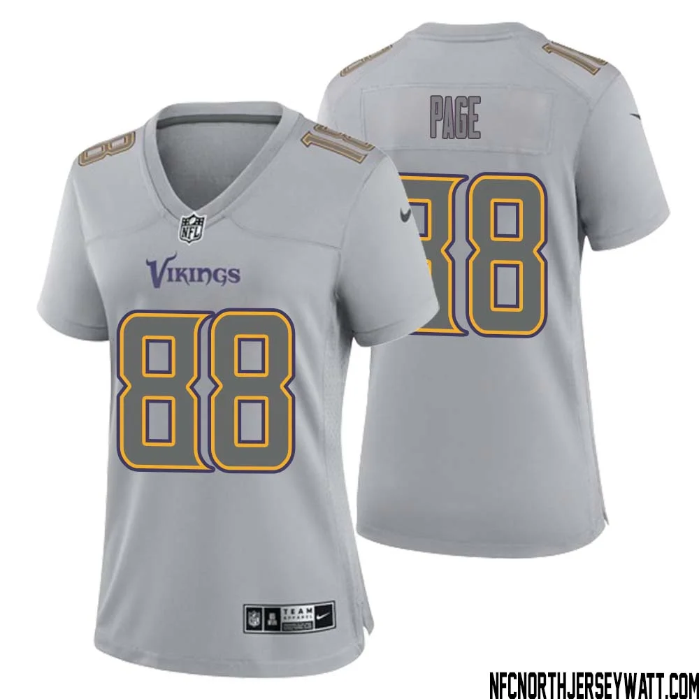 Alan Page No 88 Women Gray Minnesota Vikings Atmosphere Fashion Game Jersey 1