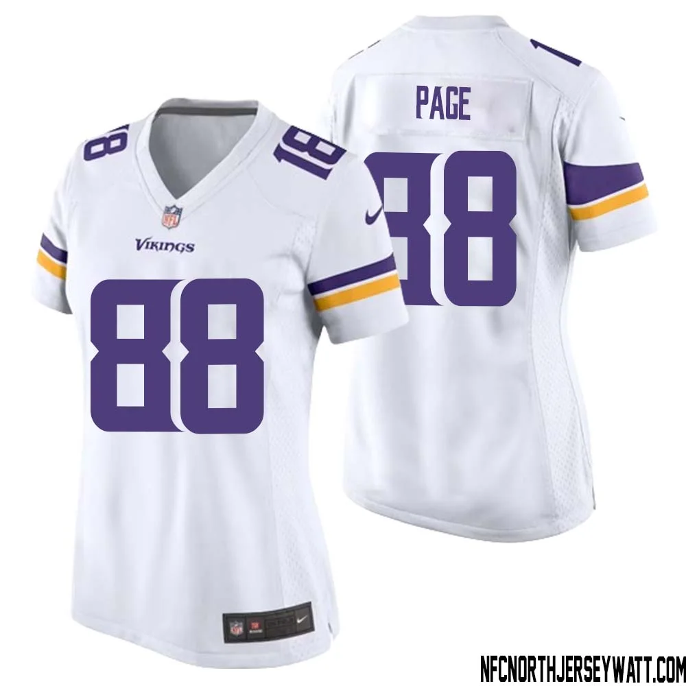 Alan Page No 88 Women White Minnesota Vikings Game Player Away Jersey 1