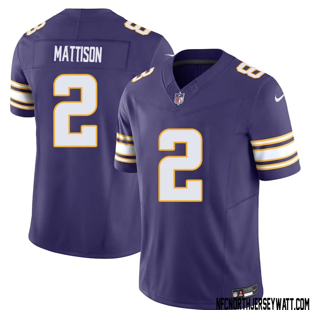 Alexander Mattison No 2 Mens Purple Minnesota Vikings Vapor F.U.S.E. Limited Jersey