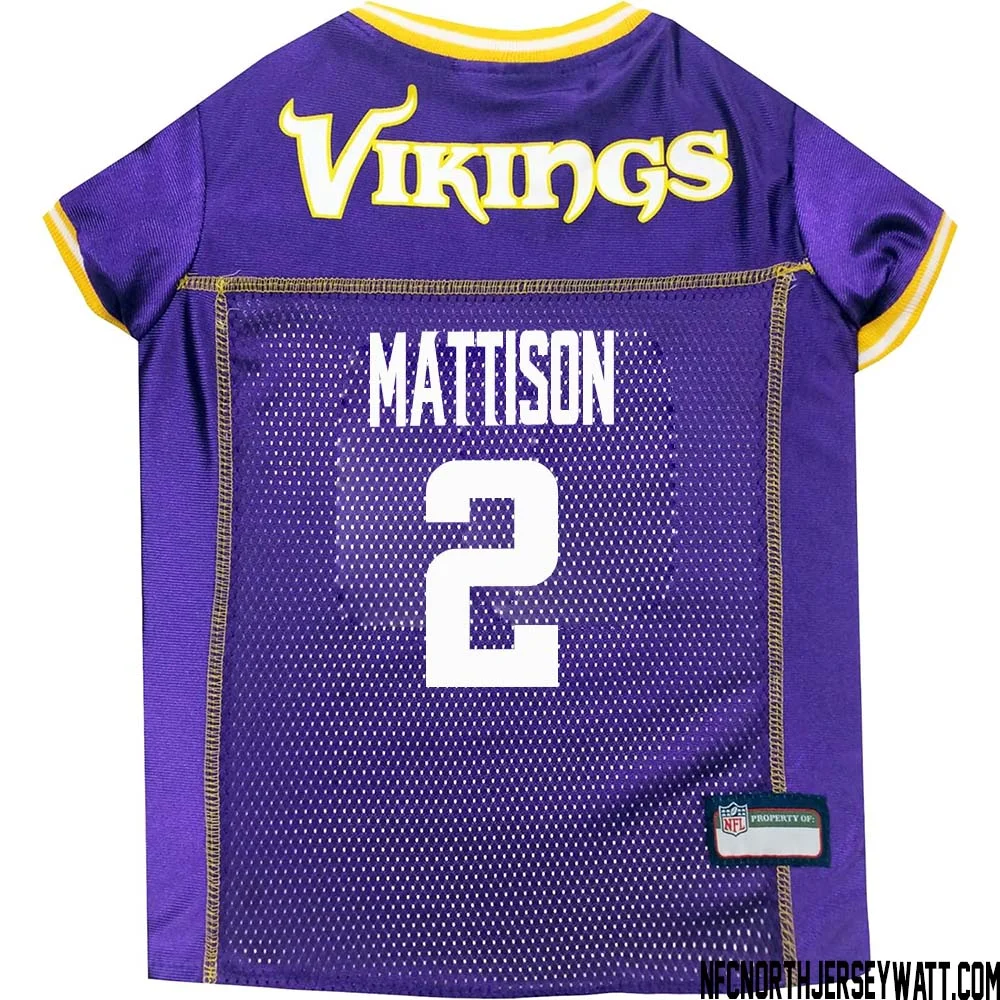 Alexander Mattison No 2 Purple Minnesota Vikings Dog Jersey 1