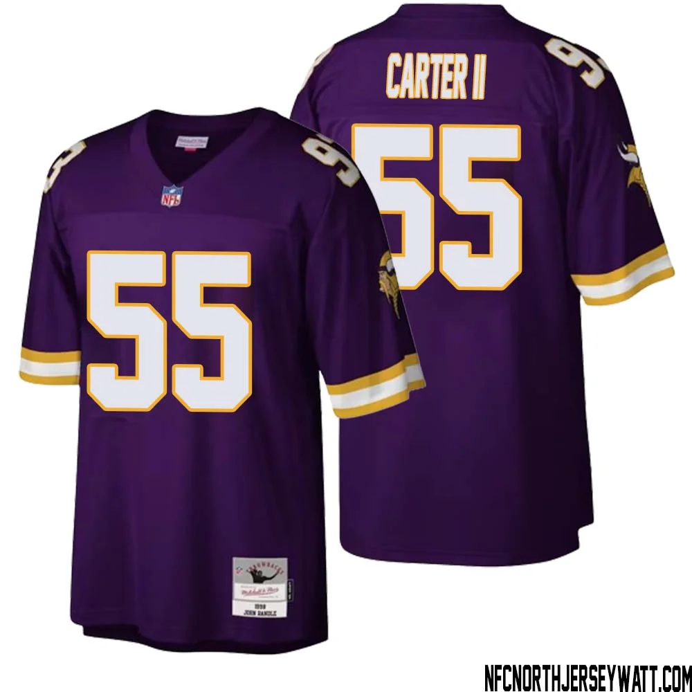 Andre Carter II No 55 Men Mitchell Ness Purple Minnesota Vikings Legacy Replica Jersey