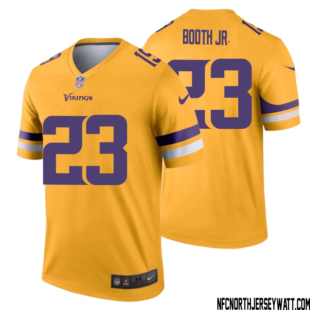 Andrew Booth Jr. No 23 Men Minnesota Vikings Gold Inverted Legend Jersey 1