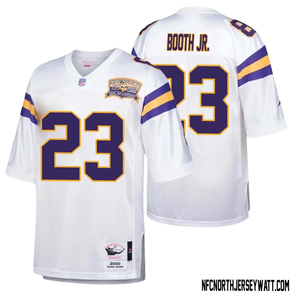 Andrew Booth Jr. No 23 Men Mitchell Ness White Minnesota Vikings Authentic Throwback Retired Player Jersey 1
